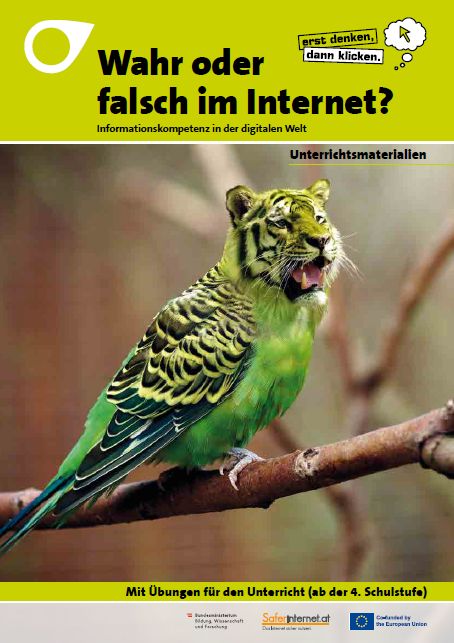 Wahr oder falsch im Internet - Cover, auf dem ein Wellensittich mit Tigerkopf abgebildet ist