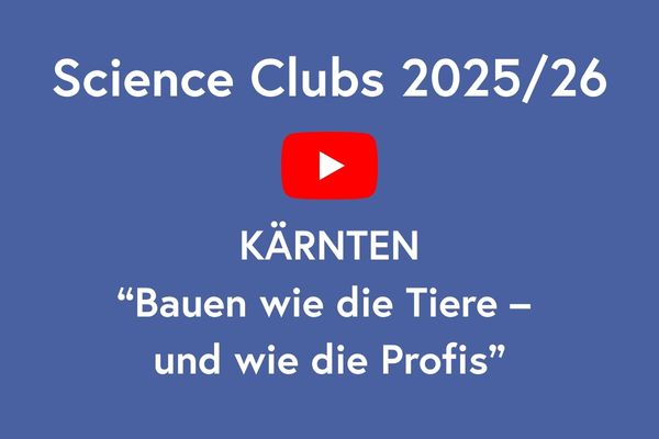 MINT-Projekte der Science Clubs im Schuljahr 2025/26: Kärnten: Bauen wie die Tiere – und wie die Profis